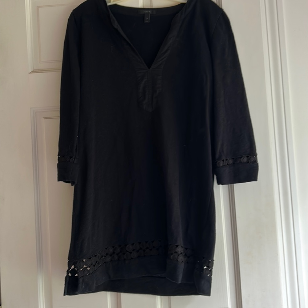 J Crew black v neck tunic Size S